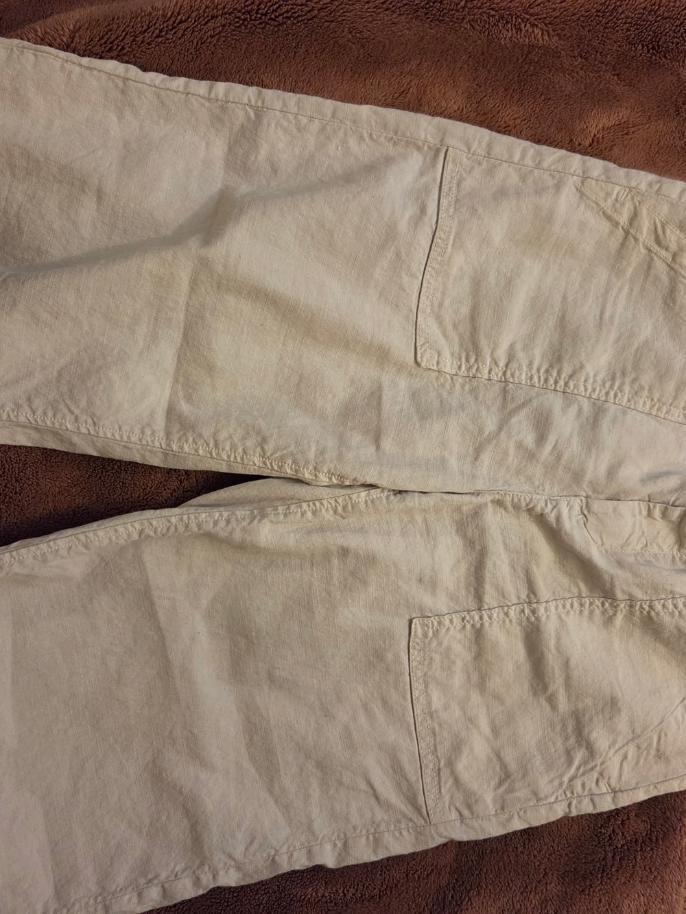 Frank & Eileen Cream Cargo Pants with Patch Pockets
